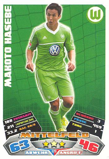 Match Attax 12/13 - Makoto Hasebe - VfL Wolfsburg - Nr. 320