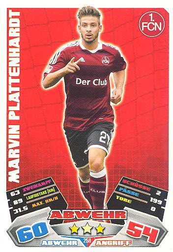 Match Attax 12/13 - Marvin Plattenhardt - 1. FC Nürnberg - Nr. 258