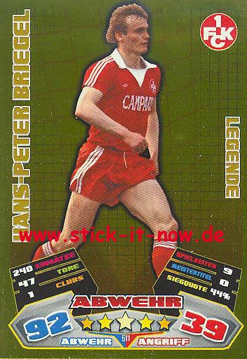 Match Attax 12/13 EXTRA - Hans-Peter Briegel - 1. FC K'lautern - LEGENDE - Nr. 511