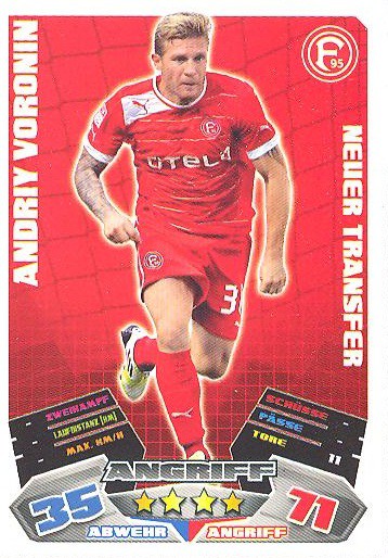 Match Attax 12/13 - Neuer Transfer - Andriy Voronin - Fortuna Düsseldorf