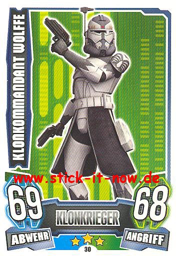 Force Attax - Star Wars - Clone Wars - Serie 4 - KLONKOMMANDANT WOLFFE - Nr. 30