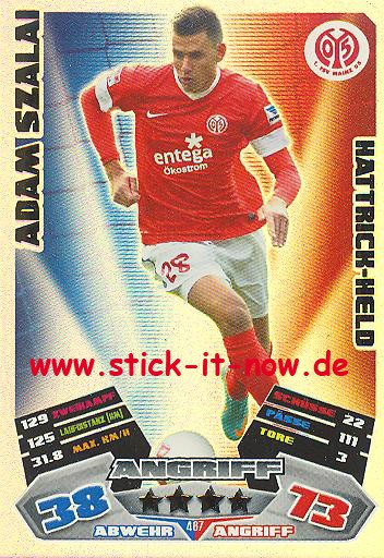 Match Attax 12/13 EXTRA - Adam Szalai - FSV Mainz 05 - HATTRICK-HELD - Nr. 487