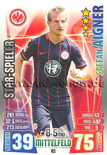 Match Attax 15/16 - Stefan AIGNER - Ein. Frankfurt - Nr. 103