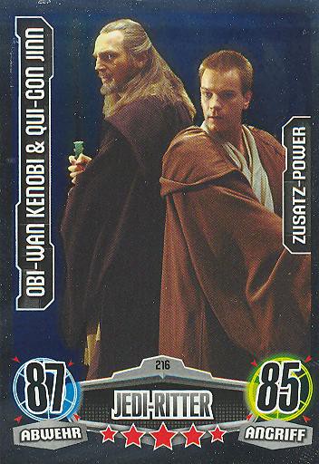 Force Attax - OBI-WAN KENOBI & QUI-GON JINN - Jedi-Ritter - ZUSATZ-POWER - Movie Collection