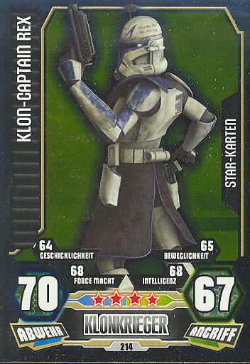 Force Attax - Serie 3 - STAR KARTE - Klon-Captain Rex - Nr. 214