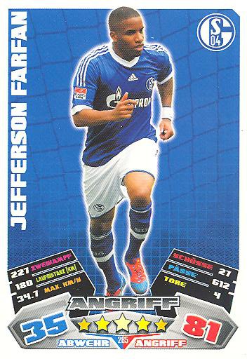 Match Attax 12/13 - Jefferson Farfan - FC Schalke 04 - Nr. 285