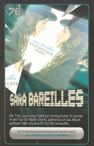 Starzone Sammelkarte - SARA BAREILLES - Rewe - Nr. 78
