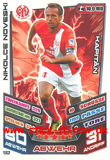 Match Attax 13/14 EXTRA - KAPITÄN - NIKOLCE NOVESKI - Nr. 512