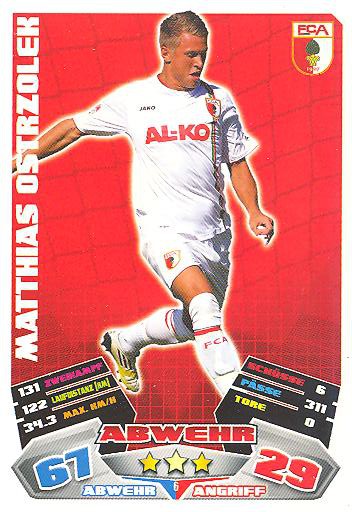 Match Attax 12/13 - Matthias Ostrzolek - FC Augsburg - Nr. 6