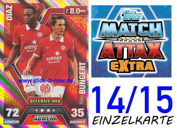 Match Attax 14/15 EXTRA - DIAZ & BUNGERT - FSV Mainz 05 - Nr. 576 (DUO-KARTE)