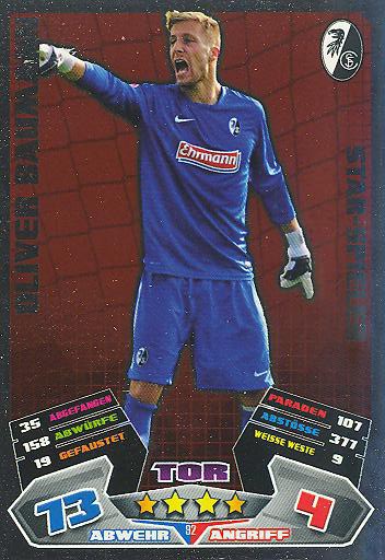 Match Attax 12/13 - Oliver Baumann - SC Freiburg - Star-Spieler - Nr. 92