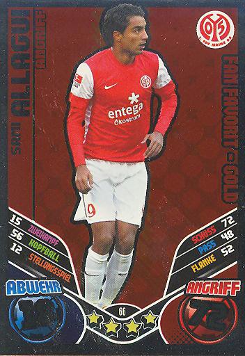 Match Attax 11/12 Extra - SAMI ALLAGUI - FSV Mainz 05 - Fan Favorit-Gold - Nr. 66