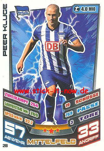 Match Attax 13/14 - Hertha BSC - Peer Kluge - Nr. 28