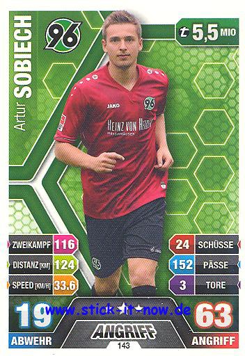 Match Attax 14/15 - Artur SOBIECH - Hannover 96 - Nr. 143