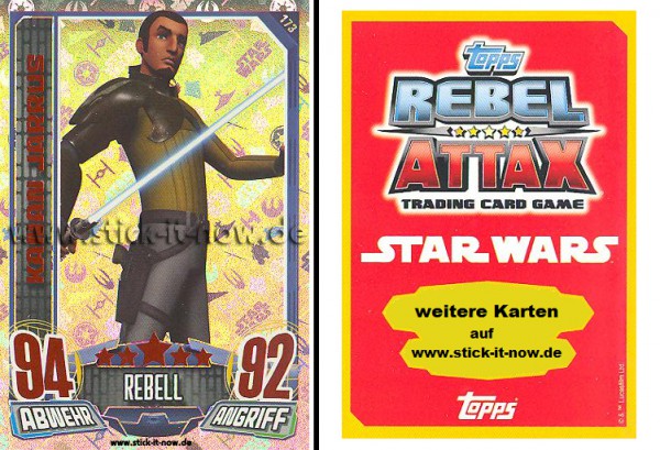 Rebel Attax - Serie 1 (2015) - KANAN JARRUS - Nr. 173 ( Holo-Foil Karte )