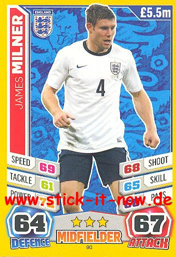 Match Attax "World Stars WM 2014" - JAMES MILNER - Nr. 90