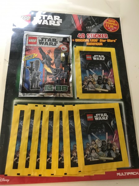 Lego Star Wars "Sticker-Serie" (2020) - Multipack 1 ( 8 Tüten + Lego-Figur IG-88 )