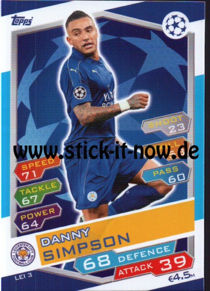 Match Attax Champions League 16/17 - Nr. LEI 3