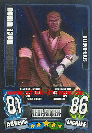 Force Attax - Star Wars - Clone Wars - Serie 4 - MACE WINDU - Star-Karte - Nr. 197