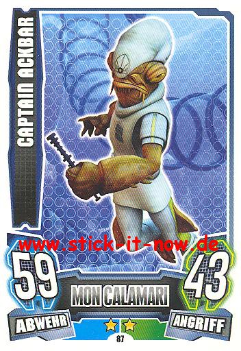 Force Attax - Star Wars - Clone Wars - Serie 4 - CAPTAIN ACKBAR - Nr. 87