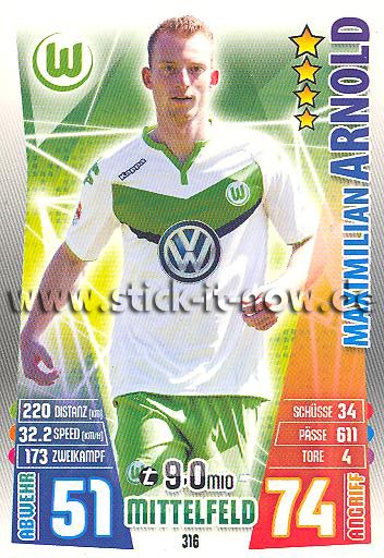Match Attax 15/16 - Maximilian ARNOLD - VfL Wolfsburg - Nr. 316