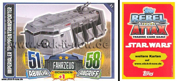 Rebel Attax - Serie 1 (2015) - IMPERIALER TRUPPENTRANSPORTER - Nr. 51