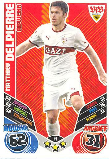 Match Attax 11/12 Extra - MATTHIEU DELPIERRE - VfB Stuttgart - Nr. 49