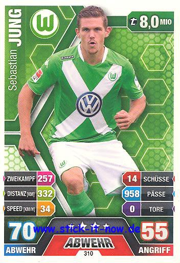 Match Attax 14/15 - Sebastian JUNG - VfL Wolfsburg - Nr. 310