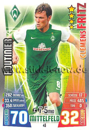 Match Attax 15/16 - Clemens FRITZ - SV Werder Bremen - Nr. 45