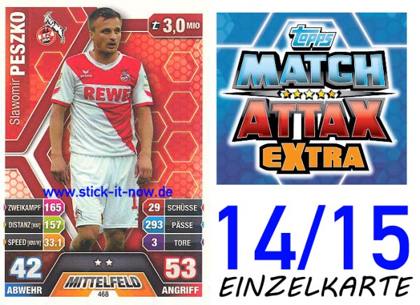 Match Attax 14/15 EXTRA - Slawomir PESZKO - 1. FC Köln - Nr. 468