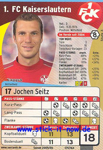 SocCards 05/06 - 1. FC K'lautern - Jochen Seitz - Nr. 125/164