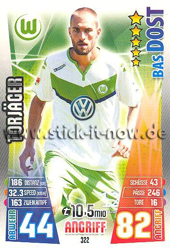 Match Attax 15/16 - Bas DOST - VfL Wolfsburg - Nr. 322