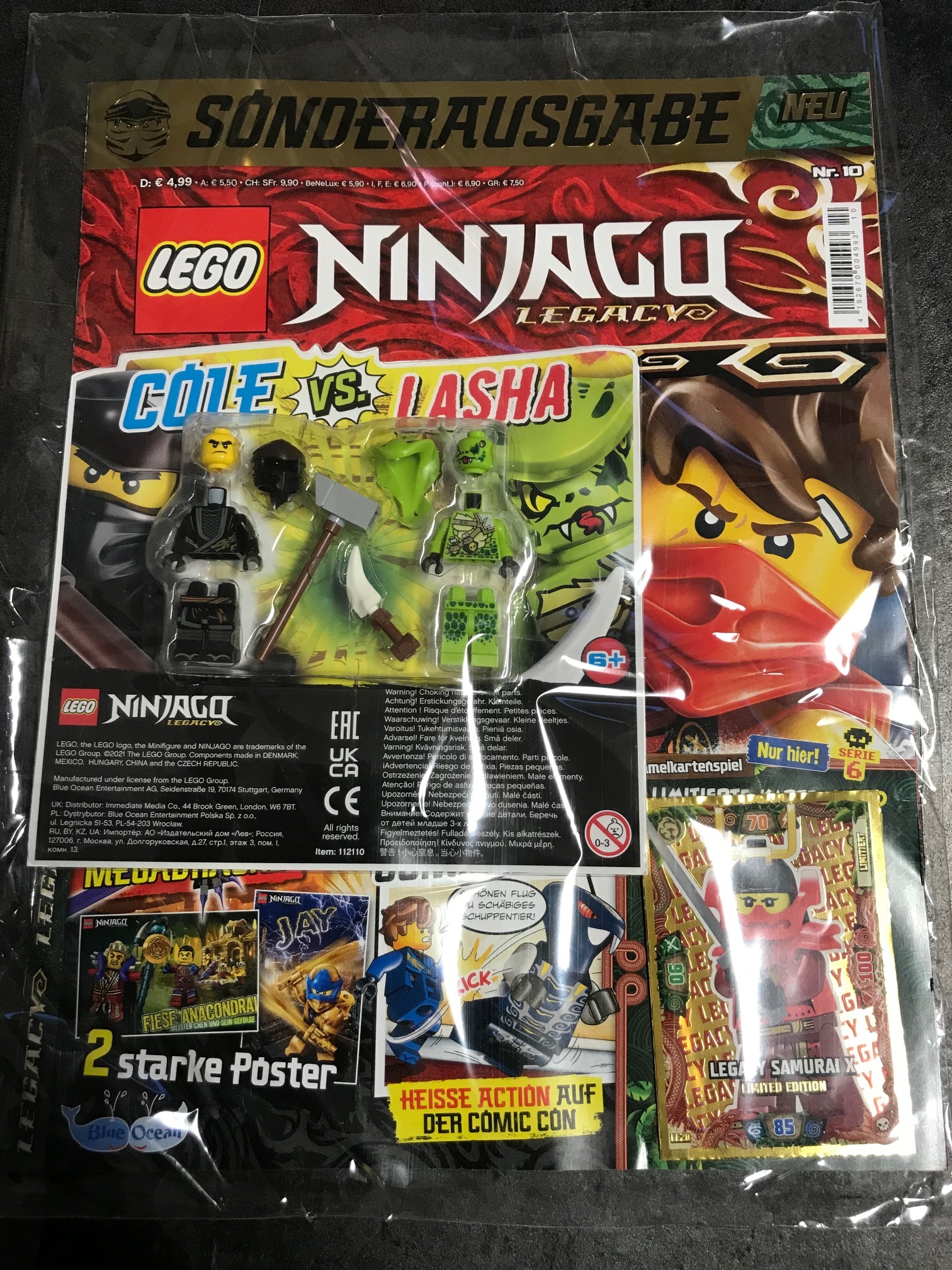 LEGO NINJAGO Legacy Zeitschrift Sonderausgabe Nr.5 mit Poster und Cole vs Nindroid Figur for sale online 