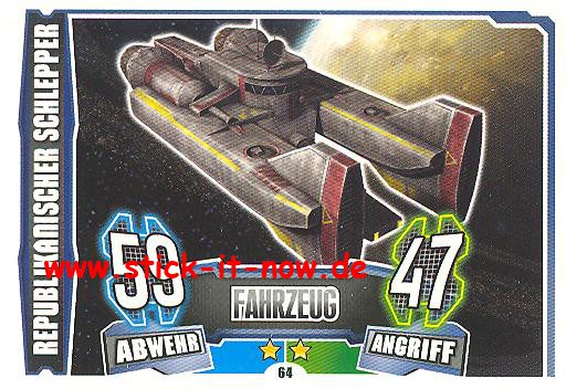 Force Attax - Star Wars - Clone Wars - Serie 4 - REPUBLIKANISCHER SCHLEPPER - Nr. 64