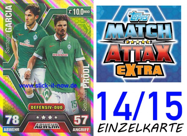 Match Attax 14/15 EXTRA - GARCIA & PRÖDL - Werder Bremen - Nr. 567 (DUO-KARTE)