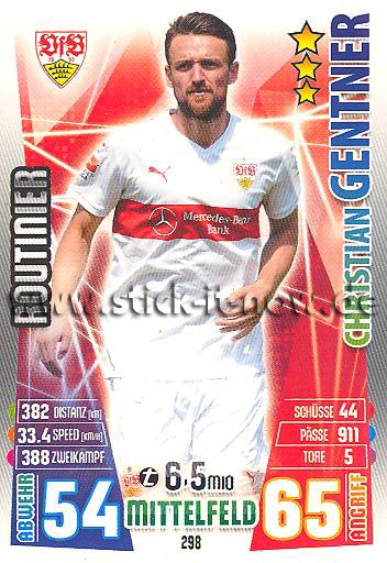 Match Attax 15/16 - Christian GENTNER - VfB Stuttgart - Nr. 298