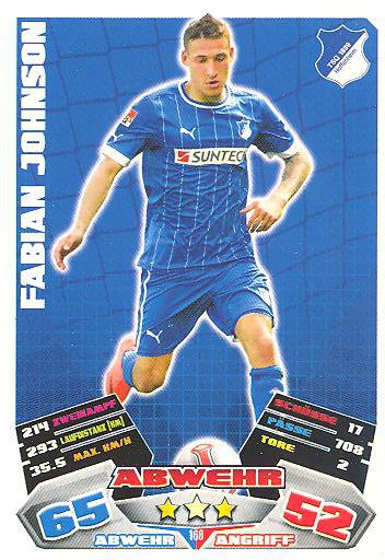 Match Attax 12/13 - Fabian Johnson - TSG Hoffenheim - Nr. 168