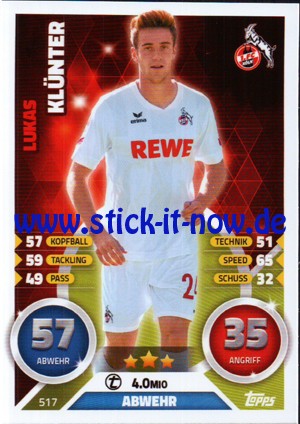 Topps Match Attax Bundesliga 16/17 Extra - Nr. 517