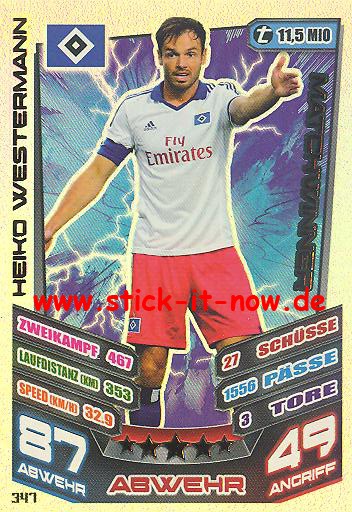 Match Attax 13/14 - Hamburger SV - Heiko Westermann - Matchwinner - Nr. 347