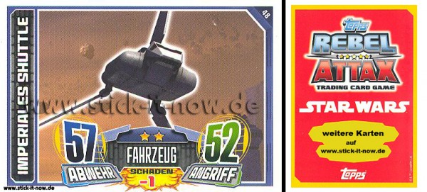 Rebel Attax - Serie 1 (2015) - IMPERIALES SHUTTLE - Nr. 48