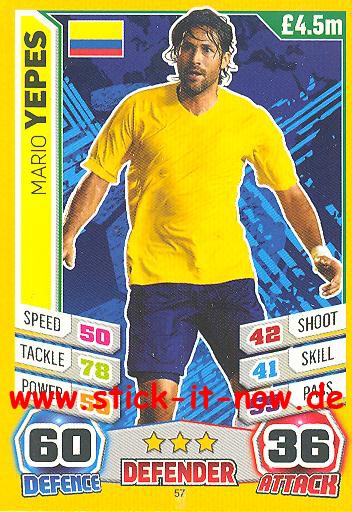 Match Attax "World Stars WM 2014" - MARIO YEBES - Nr. 57