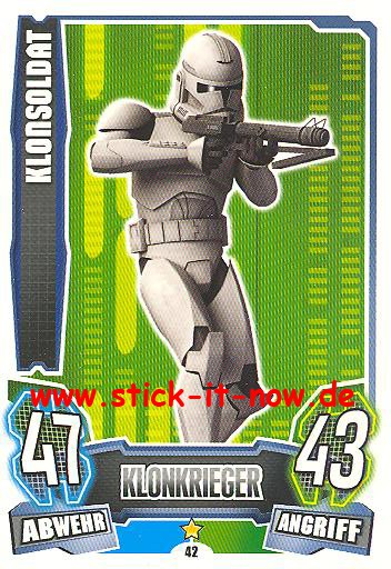 Force Attax - Star Wars - Clone Wars - Serie 4 - KLONSOLDAT - Nr. 42