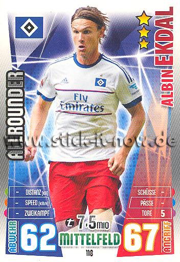 Match Attax 15/16 - Albin EKDAL - Hamburger SV - Nr. 118