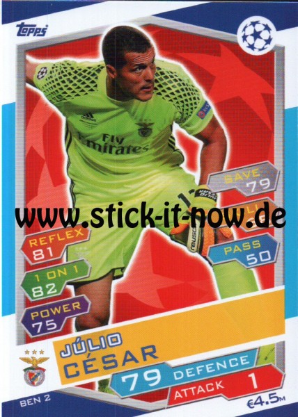 Match Attax Champions League 16/17 - Nr. BEN 2