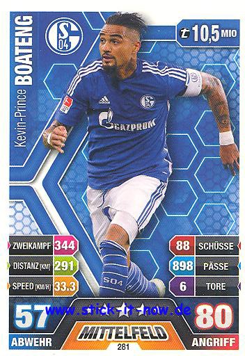 Match Attax 14/15 - Kevin-Prince BOATENG - FC Schalke 04 - Nr. 281