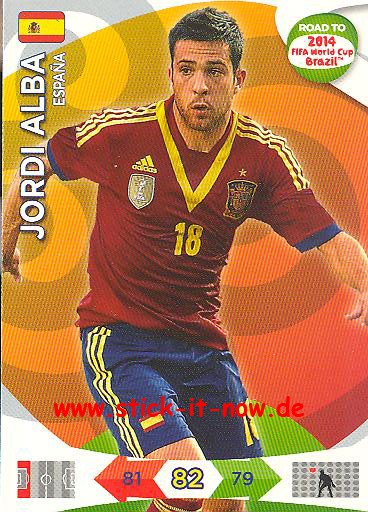 Panini Adrenalyn XL Road to WM 2014 - JORDI ALBA