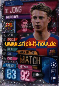 Match Attax Champions League 2019/20 - Nr. M BAR (Man of the Match)