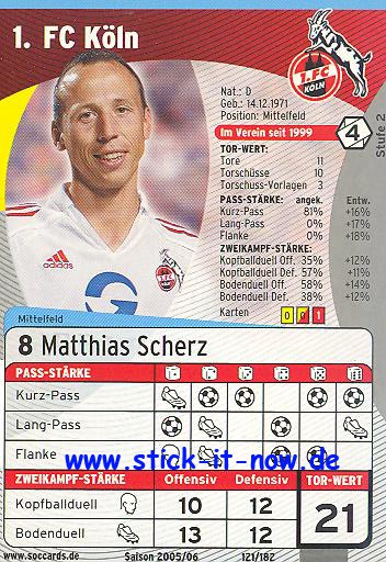 SocCards 05/06 - 1. FC Köln - Matthias Scherz - Nr. 121/182