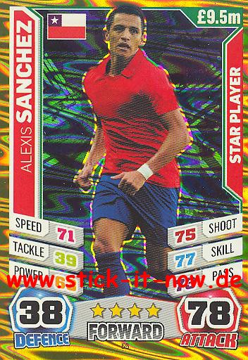 Match Attax "World Stars WM 2014" - ALEXIS SANCHEZ - Star-Player - Nr. 55