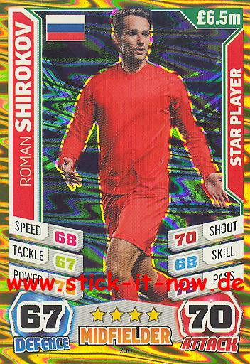 Match Attax "World Stars WM 2014" - ROMAN SHIROKOV - Star-Player - Nr. 200